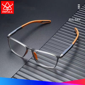 IMPALA JS6007W วัตถุดิบแนวสปอร์ตสำหรับผู้ชายและผู้หญิงเลนส์ HD กรอบ TR90 ป้องกันแสงยูวี แว่นตาอ่านหนังสือแว่นคอมพิวเตอร์สีฟ้าแฟชั่น
