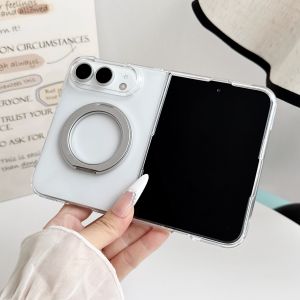 for Magsafe 360° Rotating Bracket Matte Transparent Case for iPhone Duo 18 Fold Magnetic Stand Slim Cover Front and Rear Funda