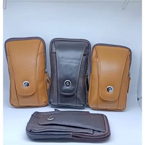Dompet Hp kulit Sarung Hp Kulit Pinggang Leather Case Hp Kancing Magnit lipat berdiri