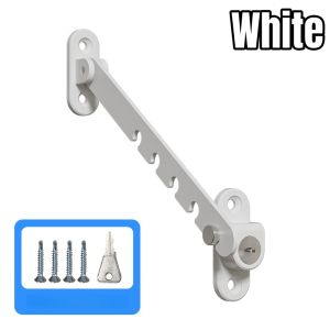 5 Levels Adjustable Inner Window LimiterWith KeyChildren Safety LocksWindows Sash LockLatch Position StopperWindproof Fixer