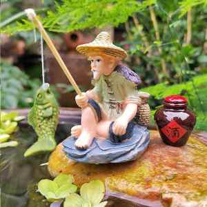 Fishing Hermit Mini Ornament Decorative Items