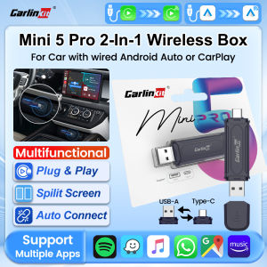 Carlinkit 5.0 Mini 5 Pro Wireless Carplay Adapter Android Auto Box Plug &Play 5.8GHz WiFi Bluetooth Auto Connection for OEM Cars