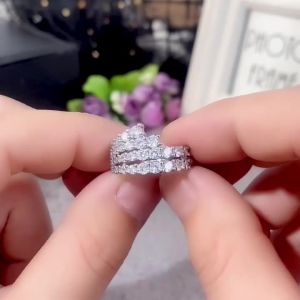 Huitan Stylish Finger Rings Multi-layer Cubic Zirconia Fashion Versatile Womens Accessory Wedding Party Statement Jewelry