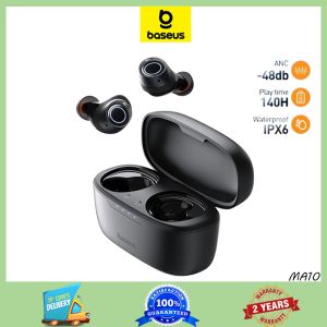 Baseus-Ma10 True Wireless Earphones 48dB Noise Cancellation 140H Long Life Bluetooth Battery 5.3 Waterproof IPX6 Earphones