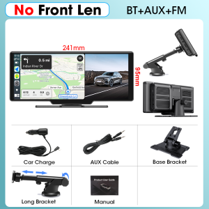 Vtopek 10.26" 4K Dash Cam 350° Rotate Carplay Android Auto Car DVR WiFi GPS Navigation Rearview Camera Dashboard Video Recorder