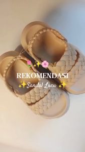 Sandal 2in1 Gladiator Tali Belakang Flat Wedges Selop Slipon Karet EVA Wanita Import