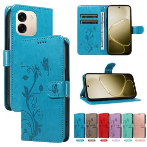 Magnetic Leather Wallet Case for OPPO A6 A5 A3 A1 A5X A60 A78 A58 A38 A98 A57 A93 A94 A17 A16 A15 Pro 4G 5G Flip Cover Butterfly