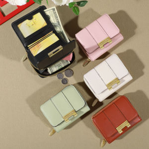 New Womens Wallet Short Style New Korean Edition Simple and Fashionable Zero Wallet Buckle Zipper Multi Card Card Bag Small Squ