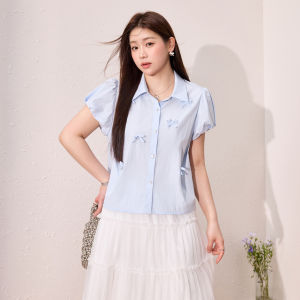 Sweet Youthful Slim Fitting Blue Shirt
