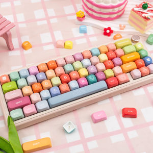 WOMIER 130+ Keys MOA Profile Bear Candy PBT Keycaps Customs 5 Side Dye Sub Key caps for Cherry Gateron MX Switches Mechanical Keyboards