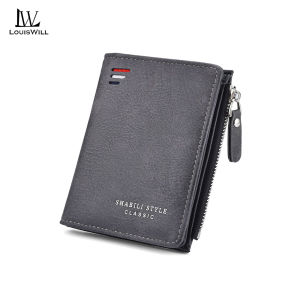 LouisWill Fashion Short Wallet Mens Retro Soft PU Multi-Functional Wallet Large Capacity Business Purse Multi-Card Position ID Credit Cards Holders Coin Pouch Bag