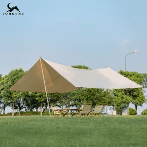 Tomount Polycotton Rectangular Canopy Tarp | Camping & Glamping | Breathable fabric | Heat-resistance | Water-resistant | Anti-UV | 4-6 | 8-10 | Camp | Sun Shade | Rain Fly Awning |