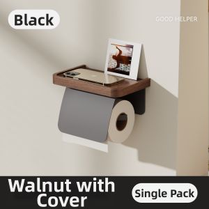 YUJIANG | Walnut Wood Toilet Tissue Holder Wall-Mounted