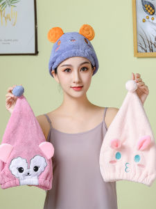 Thickened Super Absorbent Quick Dry Hair Cap Womens Head Towel Shampooing Hairband Cute Bath Cap Family Personal Care Tool