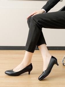 3cm Low Heel Work Shoes Black Fine Heel Interview Shoes