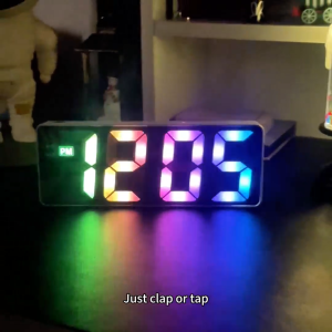 DIODIY Multifunctional LED Alarm Clock Large Display 12/24 Hour Dual Alarms Temperature Display Silent Digital Clock for Bedroom Home Office Students