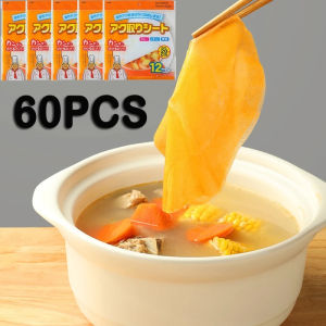 60pcs Disposable Soup Oil Absorbing Paper Food Soup Blotting Oil Health Filter Paper Food Grade Kitchen Accessories