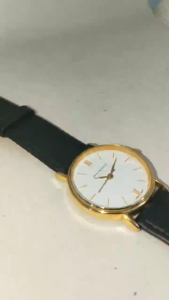 Jam Tangan Wanita Kulit Asli Original Gaya Classic Warna Hitam Gold P21