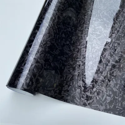 High Quality Silver Black Red PET Forged Carbon Fiber Vinyl Wrap Roll Adhesive Decal Car Wrapping Foil Film