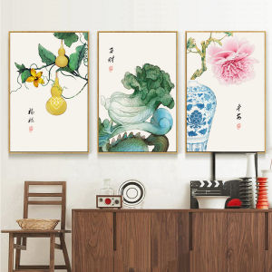 Modern Simplified Chinese Style Cabbage Kitchen Wall Art Decorative Painting Lucky Gourd Peaceful Home Decor Restaurant Decoration