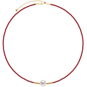 NANZHUGONG | Lucky Red Spinel Freshwater Pearl Necklace Bracelet Set