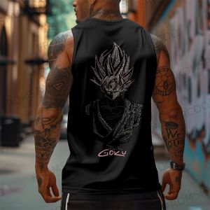 Bandai | New Dragon Ball Anime Goku Peripheral Print Tank Top Gym Mens Casual Loose Sports Summer Fashion Pure Cotton Vest ins