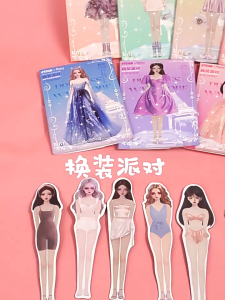 Dress Up Magnetic Toy Set Quiet Book Princess Stickers Girl DIY Paper Doll Creative Gift Mainan Kanak