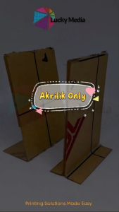 Akrilik A5 A6 QRIS (Acrylic Only) Menu Nomor Meja Barcode Display Gopay Tent Holder Tent Card 1 sisi 2 Sisi Stand T & L Potrait Akrilik A6