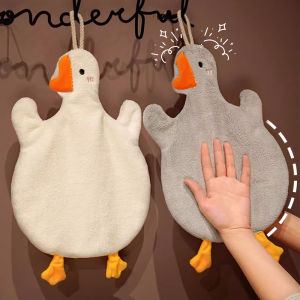 2ชิ้นผ้าเช็ดมือกำมะหยี่ปะการังห่านน่ารักซับน้ำได้ดีผ้าเช็ดตัวนิ่มแห้งเร็วสำหรับเด็กห้องครัวห้องน้ำห้องส้วมเด็กผ้าขนหนูแบบแขวน