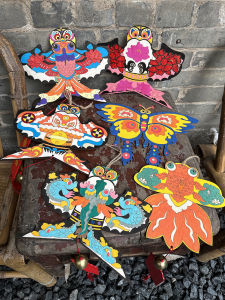 Handmade Wooden Kite Blessing Wind Chime Wish Hanging Decoration Folk Custom Tourist Checkpoint Decorative Handmade Craft