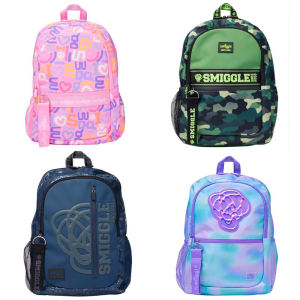 กระเป๋าเป้สะพายหลัง Smiggle Australia ความจุขนาดใหญ่ กระเป๋าเป้สะพายหลังแบบเดินทางกลางแจ้งสำหรับเด็กนักเรียนมัธยมต้นและมัธยมปลาย