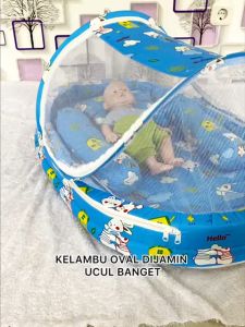 Paket Kasur Oval Bayi Set Bantal Guling Kelambu Motif Karakter