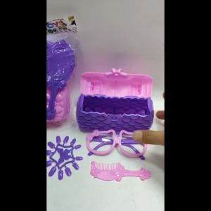 Mainan Anak Tas Jumbo Ungu Pink Accessories Princess Aksesoris Peran Bag Sisir Kacamata Jepitan