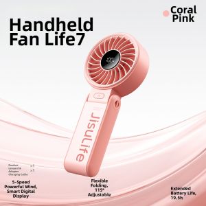 [China Plug Without Adapter] JISULIFE | Compact Long-lasting Rechargeable Portable Fan
