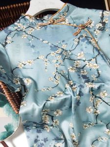 Retro Plus Size Womens Summer Dress Luxurious Chinese Style Alteration Qipao for Plus Size Women Daily Printed Short Sleeve Dress