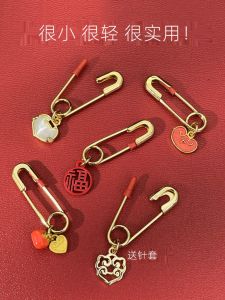 Safety Mini Small Sized Pregnant Women Pin Dragon Baby Brooch Fetal Hair Bag Baby Anti-Scare Ruyi Safety Lock Pendant