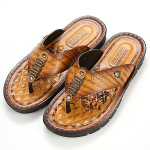 Summer 2024 Mens Slip-On Sandals Casual Anti-Slip Soft Bottom Wear-Resistant Outdoor Bathing Beach Cool Slippers