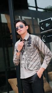 MaleFit Batik - Kemeja Batik Pria Lengan Panjang Slimfit Lapis Furing Motif Prasojo