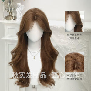 Natural Looking Womens Full Head Wig Lace Frontal Long Curling Hair Realistic Ladies Hair Covering High Quality Heat Silk