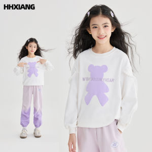 Girls Casual Long Sleeve round Neck Sweatshirt Spring Autumn Fashion Childrens New Arrival 2025 Kids Clothing Top