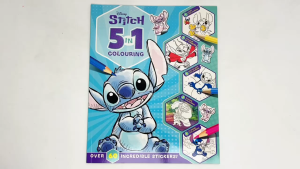 Disney Stitch 5 In 1 Colouring Book  To Color With Stickers For Kids