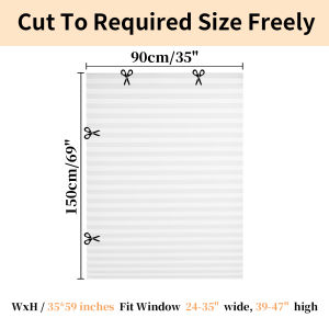 Pleated Window Blinds Temporary Window Shades Cordless Light Filtering Pleated Paper Shades Room Darkening Blind for Home Office