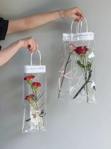 Plastik Buket Bunga / Kantong Buket / Totebag buket Bening Transparan 26