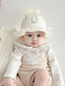 Princess Style Baby Hat Spring Autumn Thin Fisherman Sunshade Cap Newborn Toddler Girls Boy Lightweight Cotton Wide Brim Hat