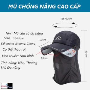 Nón Mũ Câu Cá Chống Nắng CK Nam Giới Trùm Đầu Kiểu Lưỡi Trai Có Khăn Che Nắng PK39 Sanami fishing