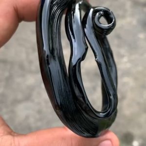 Gelang Akar Bahar Hitam Model Unik Melintir Size Kelingking