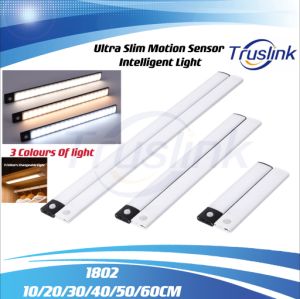 【SG Seller】Truslink 1802 High Quality Lasting Ultra Slim LED Motion Sensor Night Light Wireless USB Rechargeable PIR Motion Sensor Light Infrared Induction Bar Lamp Under Cabinet Light Kitchen Light Camping Light