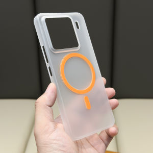 Ultra-Thin Hollow out Key Button Phone Case for Xiaomi 15 pro Matte Finish Magnetic Suction Full Edge Protection Luxury Minimalist Mens Model