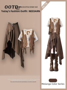 NEEDARNA | Northwest Tourism Vacation Dress Waist Cinched Long Dress