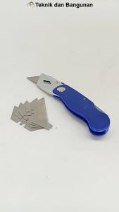 Pisau Cutter Lipat Foldable Cutter Knife Refil isi 5 pcs RUSH